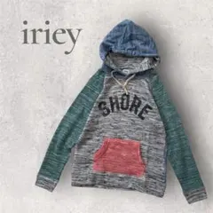 【アイリー】異色切替フードつきパーカー　やわらか素材　トレーナー　レディース　M