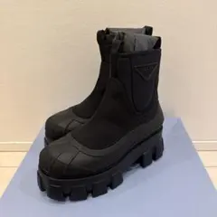 新品未使用☆PRADAモノリス Re-Nylonギャバジンブーツ サイズ37のサムネイル