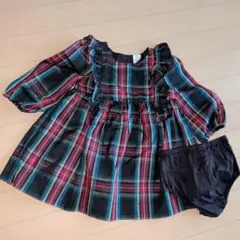 baby GAP タータンチェック ワンピース ブルマセット