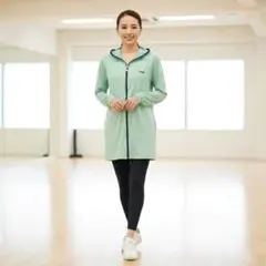 FILA　Ｌ　ロング丈フィットネスパーカー　ストレッチ素材・吸水速乾・UVカット