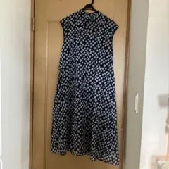 Hannier 水玉模様ノースリーブシャツワンピース