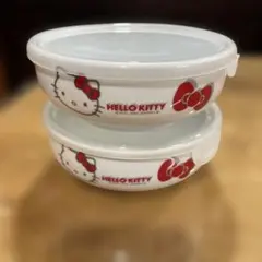 レトロ　2004年製　キティちゃん陶器タッパー2個セット