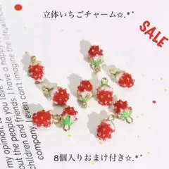 立体いちごチャーム イチゴ 果物 チャーム パーツ 資材 ストラップ ピアス