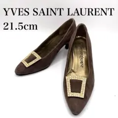 YVES SAINT LAURENT サンローラン パンプス 茶 21.5