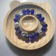 青 貝殻 ヒトデ ガラスビーズブレスレット