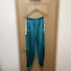 ターコイズ ジャージパンツ サイドポケット付き