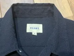 【美品】BEAMS ネイビー シャツ(7部丈)