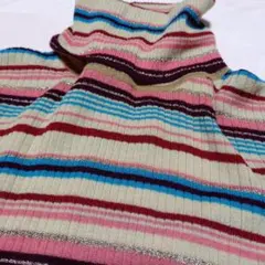 YUKI TORII ストライプ タ―トルネック セーター