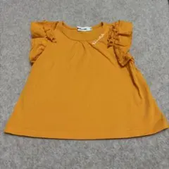 Noeil aime BeBe 袖フリル オレンジ色Tシャツ 90センチ