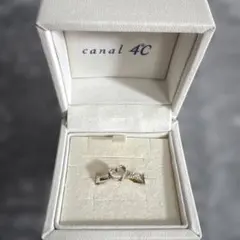 Canal４℃ シルバー925 ハートモチーフ リング ジルコン　ケース付き