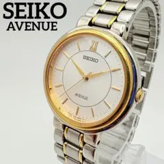 美品 新品電池 稼働品 SEIKO セイコー アベニュー 時計 コンビ ラウンド