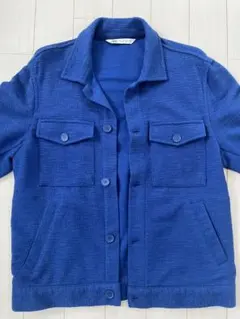 ZARA テーラードジャケット　ツイード生地　ブルー