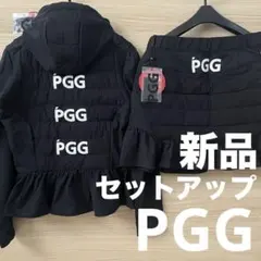 新品★84,700円 PGG パーリーゲイツ 中綿セットアップ 黒系ネイビーSM