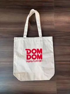 ドムドム/DOMDOM トートバッグ ベージュ ロゴ入り