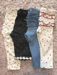 プティマイン♡80 パンツ　レギンス　まとめ売り　デニム　さくらんぼ　フリル