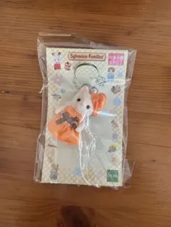 【新品】　シルバニア　キーホルダー　ネコ　オレンジドレス