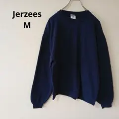 USA古着 JERZEES スウェット ネイビー系 無地 M メキシコ製