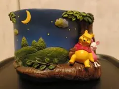 廃盤品　希少　加藤工芸 ディズニー くまのプーさんとピグレットの夜空のプランター