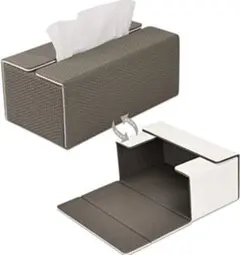 早い者勝ち♥ティッシュボックス　2色　レザー　ホワイトグレー 素材：PUレザー