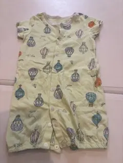 気球プリント ライトグリーンロンパース