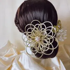 水引髪飾り 成人式 卒業式 ゴールド 和装 前撮り 結婚式 振袖 袴