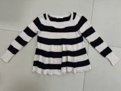 春に最適♪ストライプ長袖ニット風カットソー　Mサイズ　RETRO GIRL