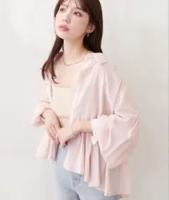 【natural couture】 接触冷感　シアーシャツのサムネイル