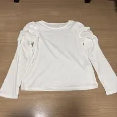 ホワイト 長袖 Tシャツ Lサイズ