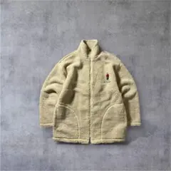 CHAPS ラルフローレン ポロベア 刺繍 フリースジャケット アイボリー