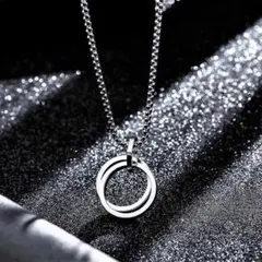 ネックレス メンズ ダブルリング リング シルバー おしゃれ 二重
