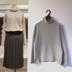 マーガレットハウエル ウールカシミヤニット タートルネック ベージュ3.6万円
