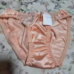 オレンジ 花柄刺繍レース装飾 ショーツ Mサイズ新品