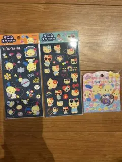 ウサハナ　日焼けキティ　デニムステッカー　おはじきシール