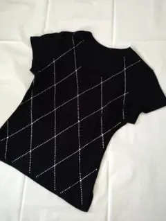 ジルコン付き　Vネック　カットソー