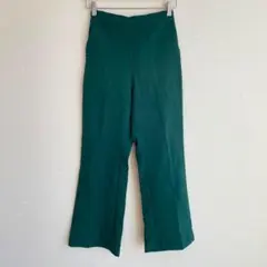 クリア ワイド ストレート パンツ M グリーン 差し色 カジュアル 後ろゴムのサムネイル