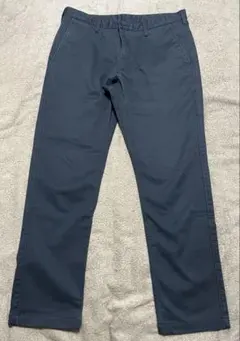 ユニクロ　防風ストレッチスリムフィットチノ　ネイビー　暖パン　ウォームパンツ