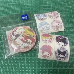 サンリオ缶バッチ＆シールセット【匿名配送】