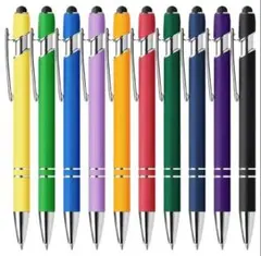 10本セット 黒ボールペン タッチペン（スタイラス）付き