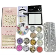【即日発送】COSCELIA 3Dネイルシールとグリッターセット まとめ売りのみ