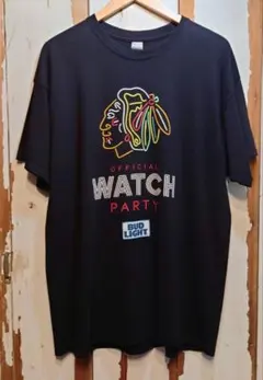 ☆US古着GILDAN/NHL/ブラックホークス/プリントTシャツ/XL