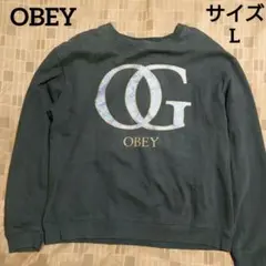 90'S オベイ OBEY プリントスウェットシャツ トレーナー ペーズリ柄 Lのサムネイル