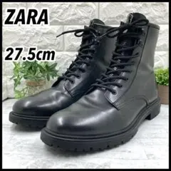 【美品】ZARA ザラ センタージップ レースアップブーツ 27.5 ブラック