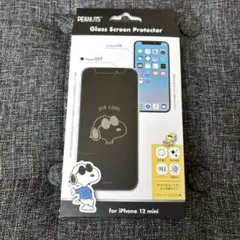 スヌーピー iPhone12 mini スクリーンプロテクター ジョークール