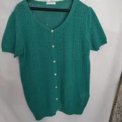 お値下げGLACIER 半袖カーディガン L グリーン