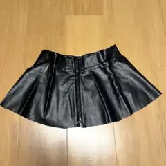 人気❤️ミニスカート合皮 皮 レザースカート タイト プリーツ ブラック Sサイズ