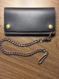 ロングトラッカーウォレット　三層　茶芯　レザークラフト　ハンドメイド