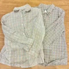 Bonpoint ボンポワン チェック柄 長袖シャツ 2枚セット 3A 4A