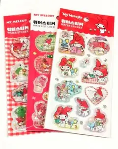 韓国限定　サンリオ　マイメロ　50周年　ウォーターステッカー　シール　3枚セット
