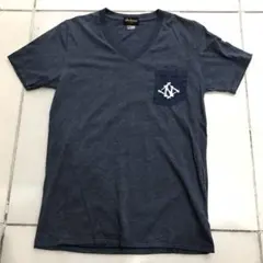 USA製 Jackman ジャックマン 刺繍 ポケットTシャツ 美品 紺 Sのサムネイル