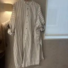 osmosis ストライプ 長袖シャツワンピース
